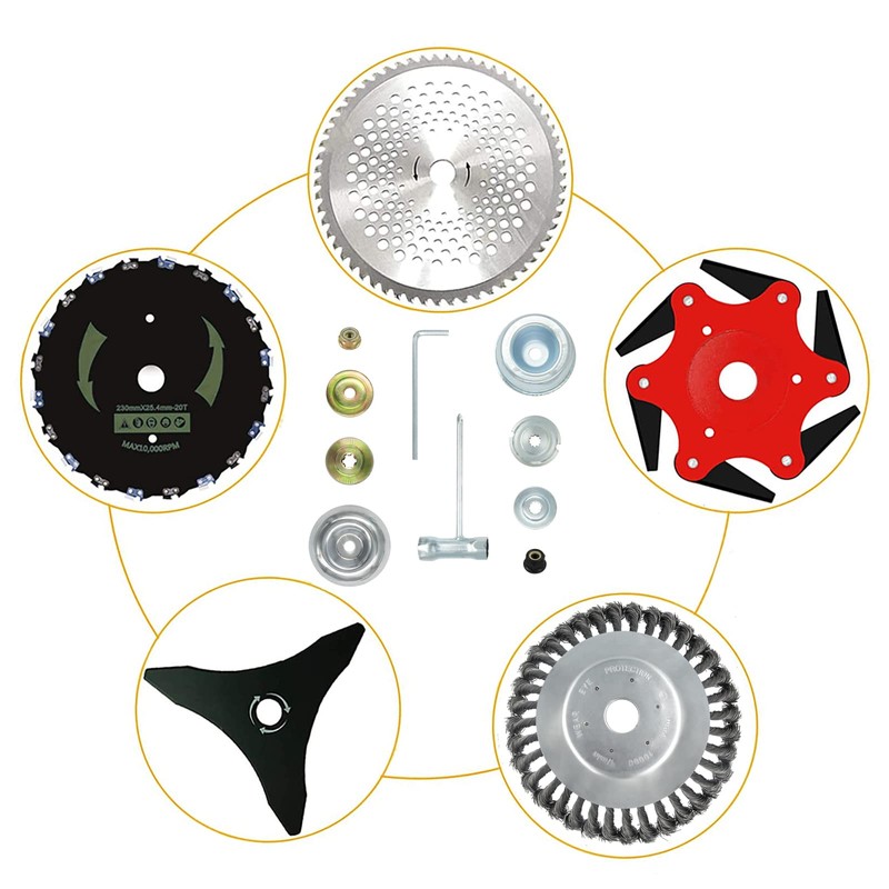 AILEETE 8'' Steel Wire Wheel Brush Weed Trimmer Head for