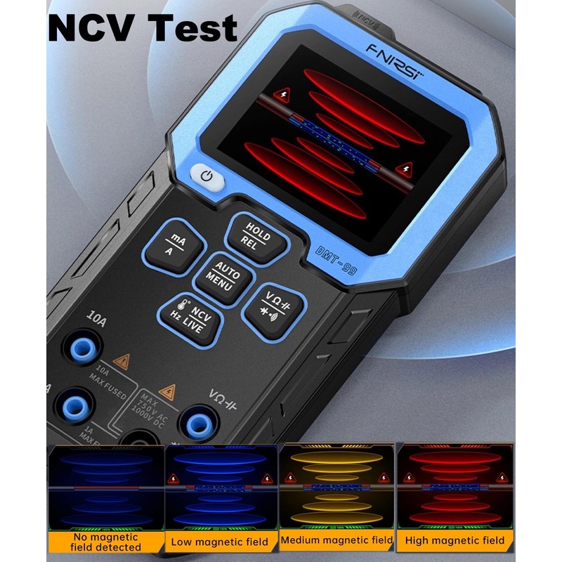 DMT-99 Digital Multimeter, 9999 Counts TRMS Multimeter Tester, Auto-Ranging AC/DC