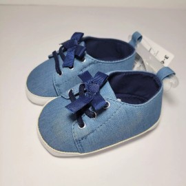 Carter's Child of Mine Denim Blue Baby Shoes SZ 3-6m