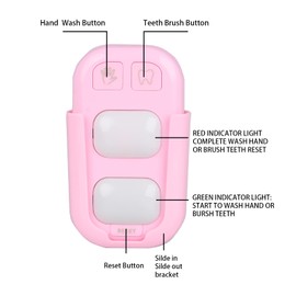 Timer for Kids, 2 Minutes Teeth Brush Timer,20 Seconds Bathroom Hand Washing Timer, Color Indicator Light Stick on Bathroom Timer for Children Training Coach (Pink)