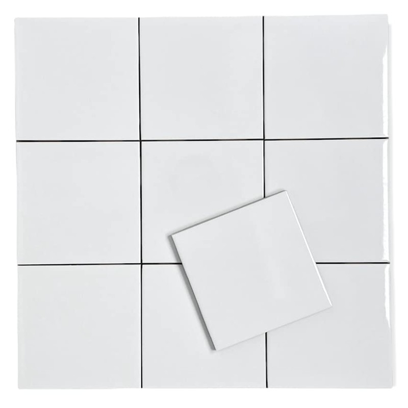 Tenedos 6x6 Glossy White Ceramic Wall Tile – Box of