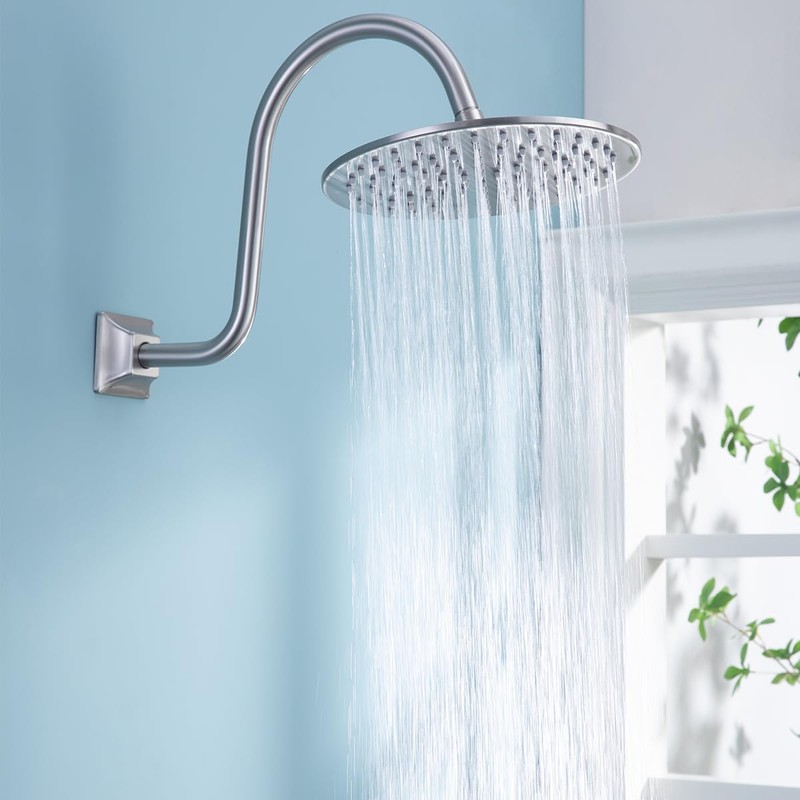 SEABEFORE Shower Arm 13 Inch Shower Extension Arm Brushed Nickel