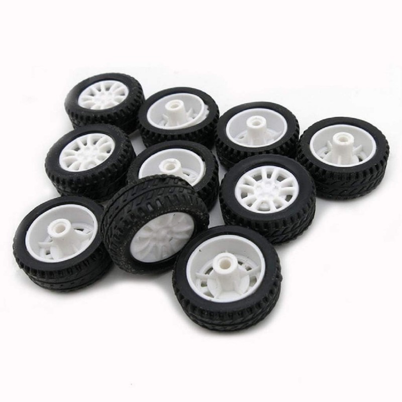 10pcs Toy Car Wheels 20mm Rubber Tire for DIY Model