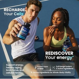 Suplemento liposomal NAD+ extra fuerte | Urolitina A, resveratrol, CoQ10 - Mujeres y hombres - ALA, té verde, quercetina, licopeno | Alta pureza, ener