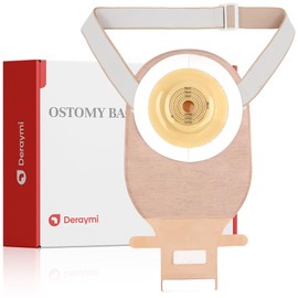 DERAYMI 10 Pack Colostomy Bags Convex with A Belt, One Piece System Ostomy Bag Drainable Pouches Ostomy Supplies Bags for Uneven Wrinkled Skin Irregular Stoma Cut-to-Fit 20-45mm