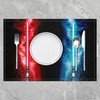 Lightsaber 12x18 Inch Placemats for Dining Table,Red Blue Tie Dye