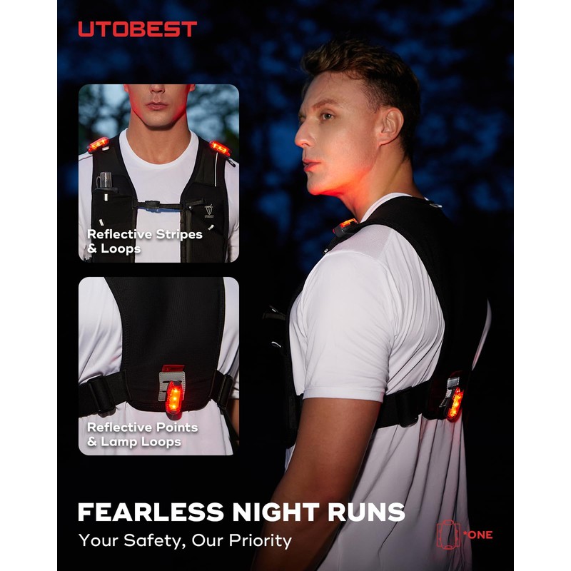 UTOBEST LED Light Running Vest for Women Men, Reflective Running