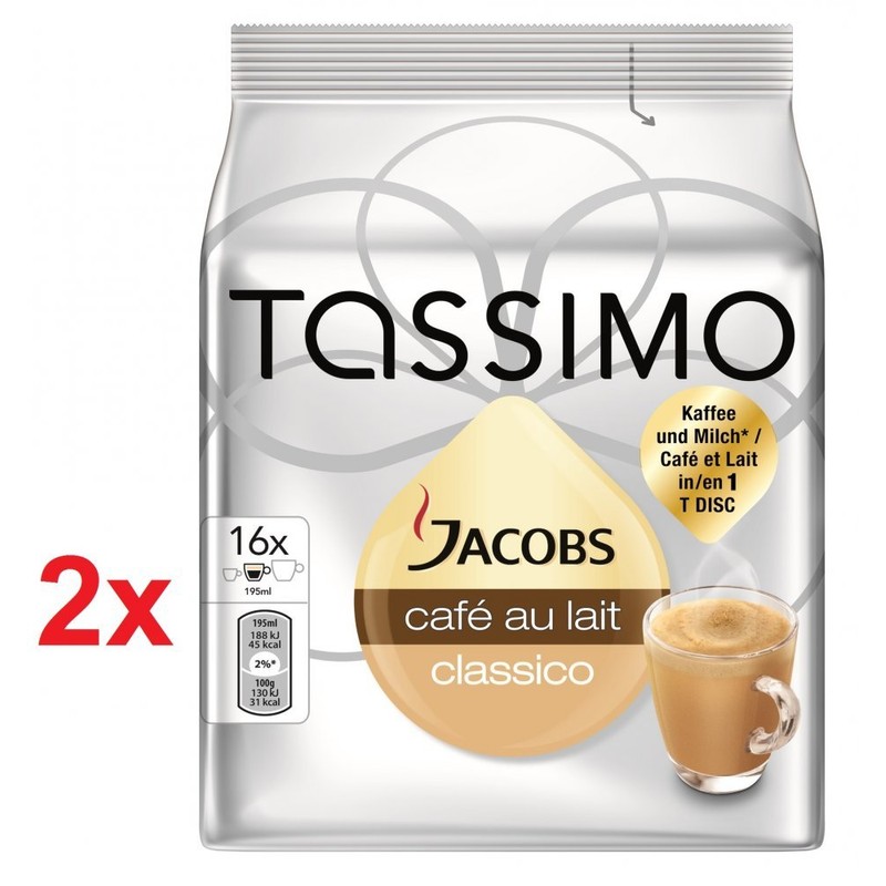 TASSIMO JACOBS CAFE AU LAIT - Pack of 2 (Total