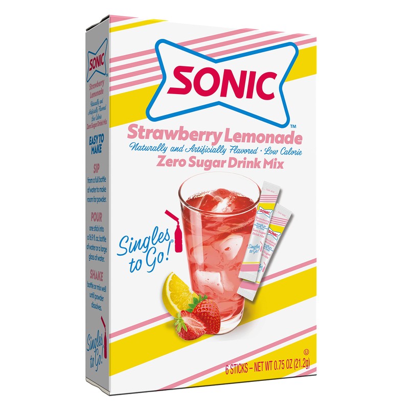 Sonic Singles To Go Powdered Drink Mix, Strawberry Lemonade, 6