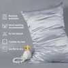 LULUSILK Silk Pillow Cases 2 Pack with Hidden Zipper, Silvergrey