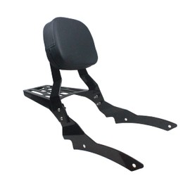 YHMOTO Motorcycle Sissy Bar Backrest with Luggage Rack For Yamaha VStar 650 400 DS650 Custom DS400 V star 1996-2017 (Style B-Black)
