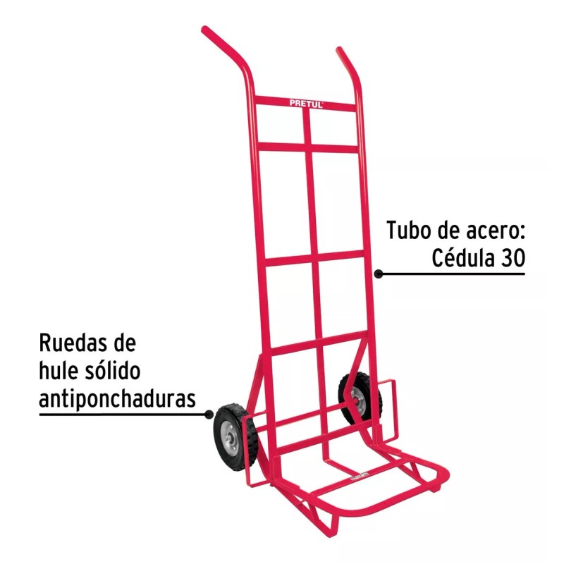 Pretul Diablo Carga 300 Kg Ruedas Sólidas Doble Balero Fiero