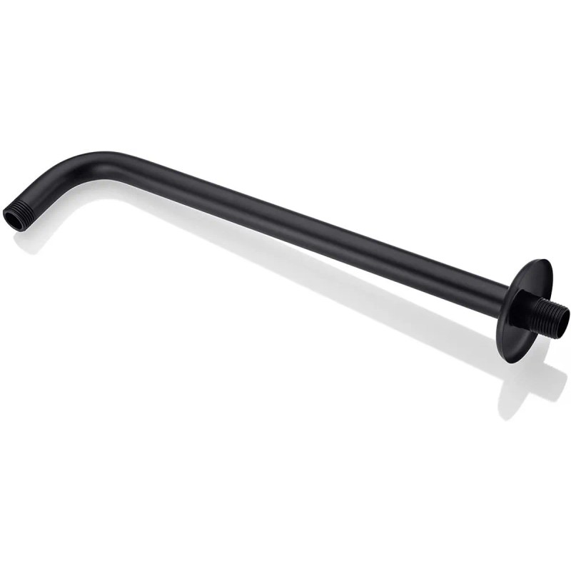 Regadera De Pared Acero Inoxidable Negra Mate 20cm Cuadrada Con
