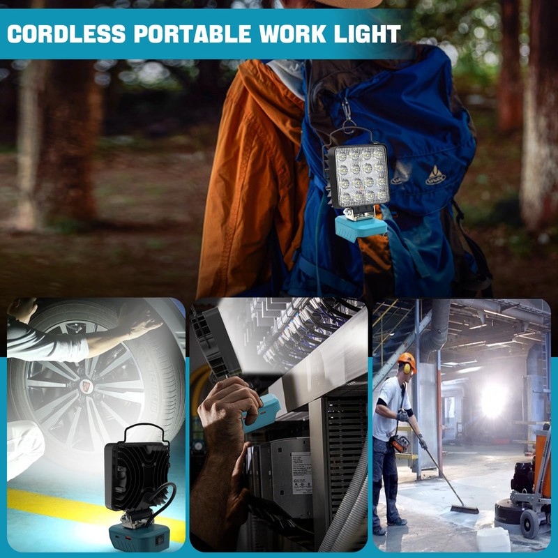 Aernair 34W 5000LM Flashlight - Compatible with Makita 18V LXT