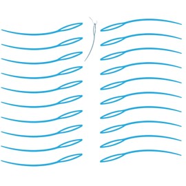 AmeriCan Goods Orthodontic Floss Threaders Blue Curved Smooth Edges Dental Floss Threader for Braces, Bridges, and Implants (250)