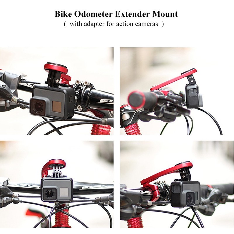 Bicycle Odometer Comupter Aluminium Alloy Extension Mount with Adapters (Red)