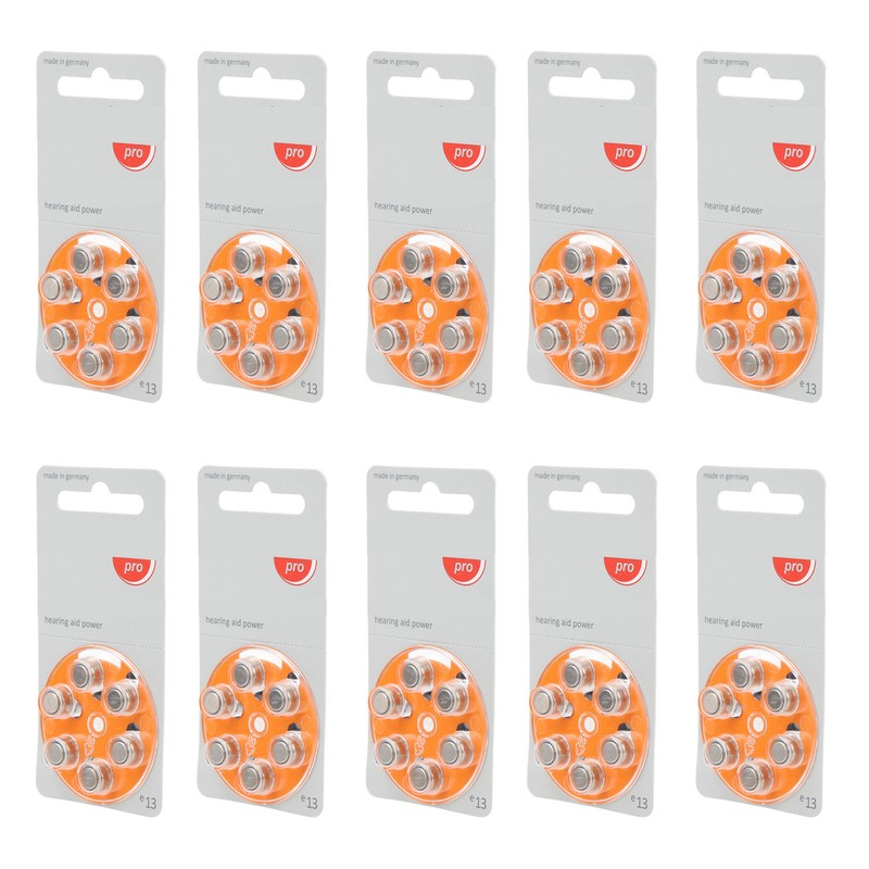 60pcs Long Lasting Power Hearing Device Battery Zinc Air Sound