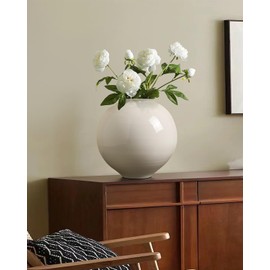 Kokrose White Terracotta Vase, White Large Floor Pottery Vase, Rustic Vase for Home Decor, Oversized Tall Vases for Centerpieces, Floor Vase for Pampas Grass