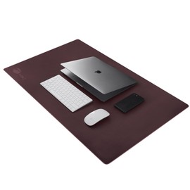 SIIG Artificial Leather Smooth Desk Mat Blotter Protecter - 36" x 22" Desk Pad with Non-Slip Water Repellent Protection for Office and Home - Brown