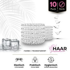 Specora - Spiral Hair Scrunchies Pack of 10 - 5 cm TPU Transparent