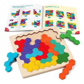 Rompecabezas Madera Tangram Forma Color Cerebro Lógica Juego