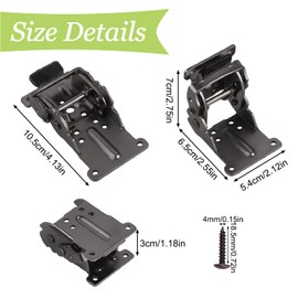 UFURMATE Folding Brackets, 2Pcs Black Steel Foldable Support Bracket Heavy Duty Self-Locking Hinge Lock Extension Support for Folding Table Legs, Workbench (0-180 Degree)