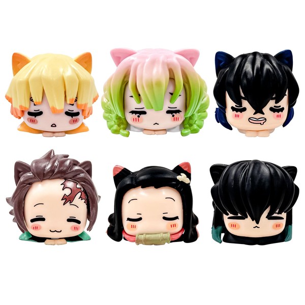 PIIMNT Demon-Slayer Figures, Pack of 6 Nezuko Tanjiro Action Figures,