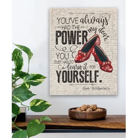 Wizard of Oz Art - You've Always Had The Power My Dear - Glinda the Good Witch to Dorothy - 28x36 Unframed Art Wizard of Oz Poster Print - Great Wizard of Oz Gifts, Office Decor and Dorothy Decoration