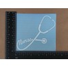 Nurse Decal Pack: Heart, Heartbeat, Infinity, Stethoscope (White, Large 5")