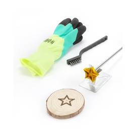 AIMOADO Star Branding Iron, 1 1/2" Brass Branding Iron Stamp for Hats Wood Leather