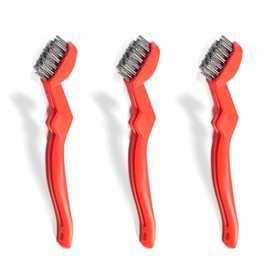 GOLDEN SMILE 3-Pack 7" Stainless Steel Wire Brushes - 40% Denser Than Standard Brushes - for Heavy-Duty Cleaning: Grill Grates, Uncoated Pans, Rust Removal, Deburring & Metal Cleaning
