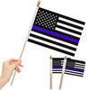 LoveVC 12Pcs 8×12 Inch Thin Blue Line Flags Small Police