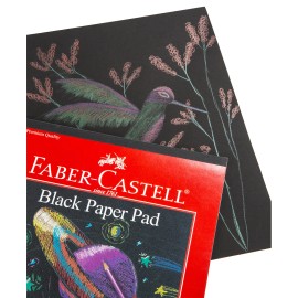 Faber-Castell Faber Castell 9x12 Inch Black Sketch Pad 25 Sheets Acid Free Heavyweight Paper