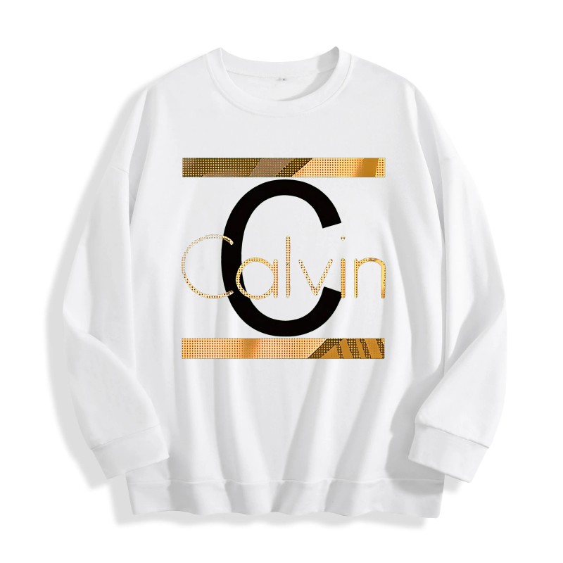 Women's Calvin Graphic Crewneck Sweatshirt, US Warehouse, 6 ColorsSize: M,