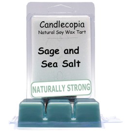 Candlecopia White Sage & Sea Salt Strongly Scented Hand Poured Vegan Wax Melts, 12 Scented Wax Cubes, 6.4 Ounces in 2 x 6-Packs