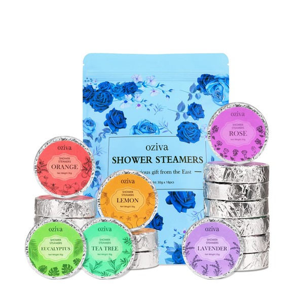 Oziva 18 Pack Shower Steamers Aromatherapy -Christmas Gifts Shower Bombs Bath-Bombs Stocking Stuffers for Women