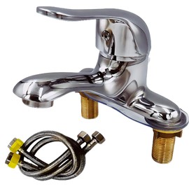 Basin Faucet Mixing Faucet 2 Holes Single Lever Faucet Washbasin Faucet Water Replacement Mixing Faucet Kitchen Stylish Home DIY Faucet Hardware Two-Hole Brass (2HF01)