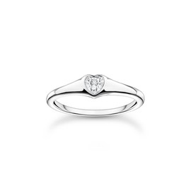 THOMAS SABO Women's Heart Ring, Sterling Silver, Cubic Zirconia