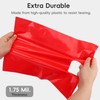 POPGIFTU Red Plastic Bags with Die-Cut Handles 100 Pack -