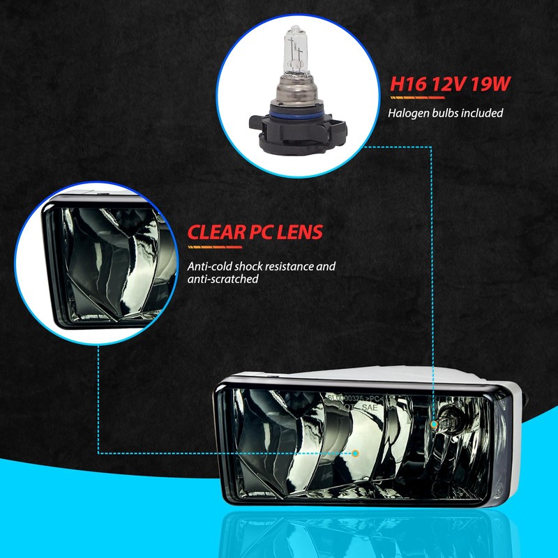 SPIEGEER - Conjunto de luces antiniebla para Chevy Silverado 2007,