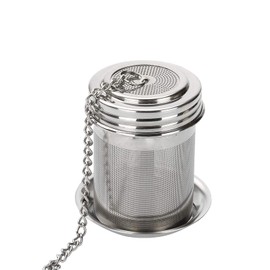 Stainless Steel Tea Ball Infuser Loose Leaf Tea Infuser Mesh Tea Ball with Extended Chain Hook and Drip Tray for Loose Leaf Tea and Mulling Spices