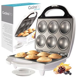 Pastelera para minipasteles y quiche, hace 6 unidades en minutos, antiadherente, con circulo para cortar la masa para medición fácil.