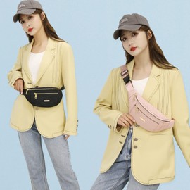 DAITET Fashionable Baby Pink Fanny Pack for Men&Women, Crossbody Waist Bag with Adjustable Belt, Large Capacity Bum Bag for Traveling Hiking Cycling Workout Casual(Baby Pink)