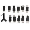 12Pcs USB2.0 Adapter 3.5mm 2 in 1 Audio Adapter Converter
