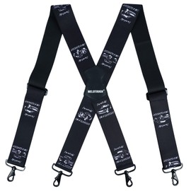 MELOTOUGH Men's Suspender 1.5/2 Inch Wide Suspenders Full Elastic X Back Suspender with Snap Hooks, Classic Car, 2 inch
