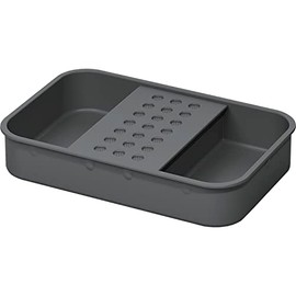 NINKA 5003.91 41514 4.2/5.5/8 Litre Organic Bowl eins2top Small Against Unpleasant Odours, Cover with Filter, Dark Grey, Silver