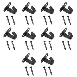 SJZBIN 10PCS Black Screw Mount Ceiling Hooks Stainless Steel Screw Mounted Ceiling Hooks Heavy Duty Coat Hook Hanger for Bathroom Kitchen Cabinet Garage for Bathroom Kitchen Cabinet Garage