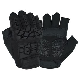 Seibertron T.H.F.I.G Gloves Half Finger Fingerless Men's Tactical Military Flexible TPR Impact Protection for Outdoor Black XXL