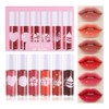 6 Colors Lip Tint Stain Set,Mini Liquid Lipstick Moisturizing Long