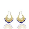 Moonstruck Traditional Indian Chandbali Hoop Earrings for Women (Peach &